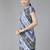 Blue printed georgette party-tops