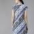 Blue printed georgette party-tops