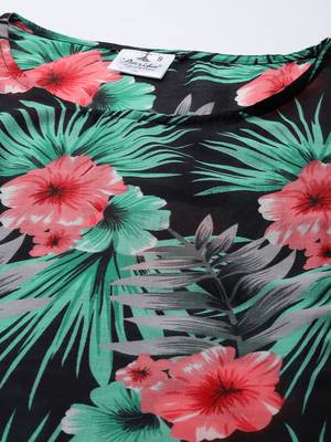 Black printed georgette party-tops 2