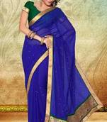 Royal Blue Faux Georgette Saree with Blouse