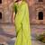 SAREE MALL Women's Chiffon Lemon Yellow Printed Designer Saree With Blouse Piece