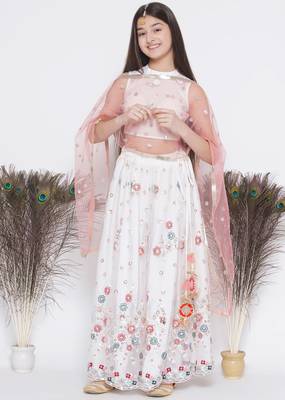 Floral Embroidery Kurta with Floral Lehenga and Dupatta 1