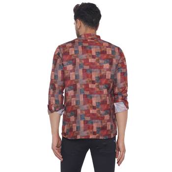 Pink printed cotton men-kurtas 4