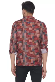 Pink printed cotton men-kurtas