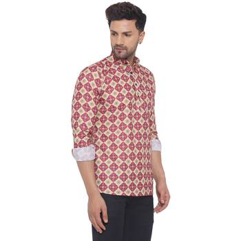 Pink printed cotton men-kurtas 2