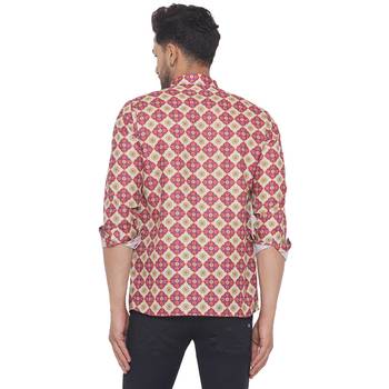 Pink printed cotton men-kurtas 4