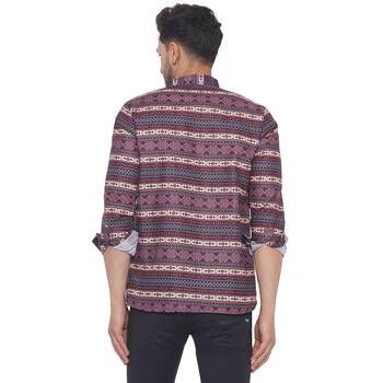 Pink printed cotton men-kurtas 4