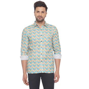 Blue printed cotton men-kurtas 1