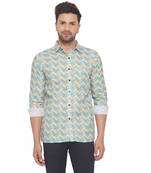 Blue printed cotton men-kurtas