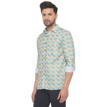 Blue printed cotton men-kurtas 3