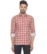 Pink printed cotton men-kurtas