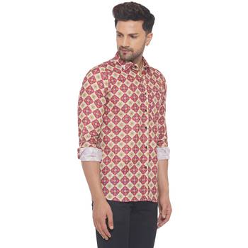 Pink printed cotton men-kurtas 2