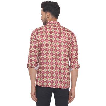 Pink printed cotton men-kurtas 4