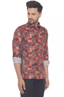 Red printed cotton men-kurtas