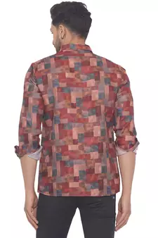 Red printed cotton men-kurtas