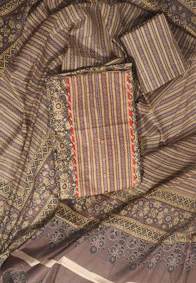 Brown printed cotton salwar 1