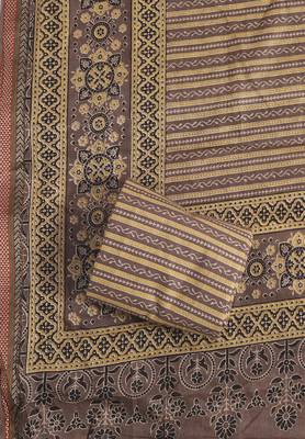 Brown printed cotton salwar 2