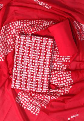 Red printed cotton salwar 1