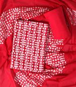 Red printed cotton salwar