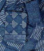 Blue printed cotton salwar