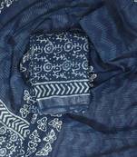 Blue printed cotton salwar