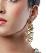 Mint green Brass Earrings