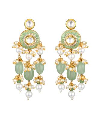 Mint green Brass Earrings 2