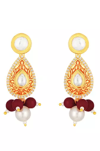 Red Brass Earrings
