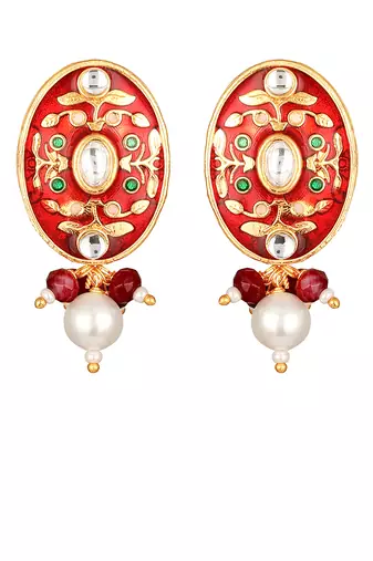 Gold polished red brass Earrings
