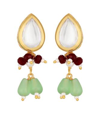 Multicolor Brass Kundan polki  Earrings 2