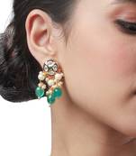 Multicolor Brass Kundan polki  Earrings