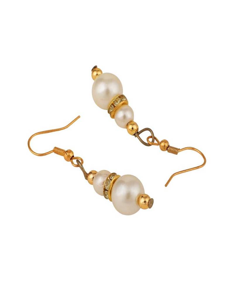 Women Gold-Plated Handcrafted Off White Pearl Jewellery Set