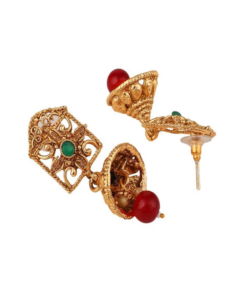 Women Gold-Plated Stone-Studded Multi Colour Jewellery Set