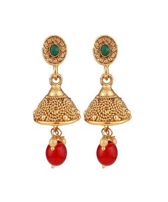 Gold Plated and Traditional Look Casting Work Ball Chain Choker Jewellery Set 4