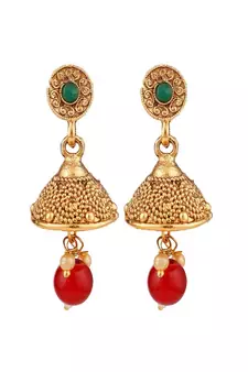 Gold Plated and Traditional Look Casting Work Ball Chain Choker Jewellery Set
