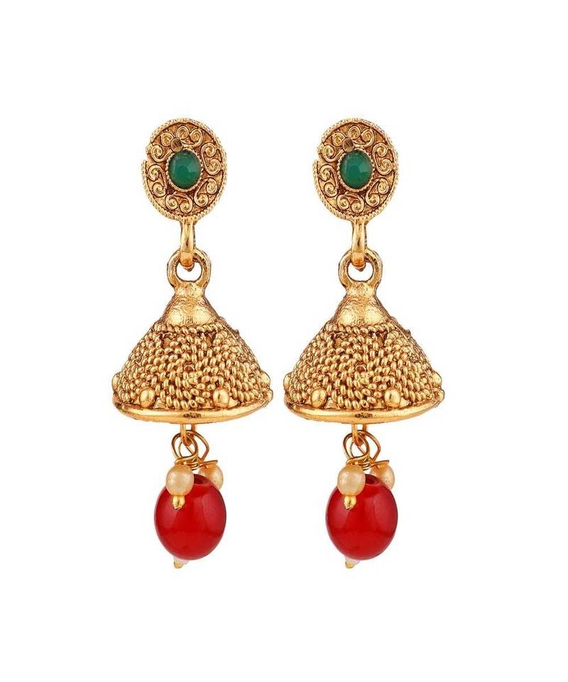 Gold Plated and Traditional Look Casting Work Ball Chain Choker Jewellery Set