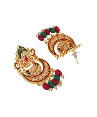 Gold-Plated White Pearl Beaded Menakari Stone Studded Raani Haar Jewellery Set 3