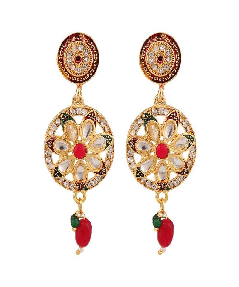 Gold-Plated White Pearl Beaded Stone Studded Raani Haar Jewellery Set