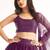 Purple embroidered georgette semi stitched lehenga