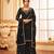 Black Heavy Designer Sequance Embroidery Work Faux Georgette unstitched Long Length Kameez sharara silk salwar suit