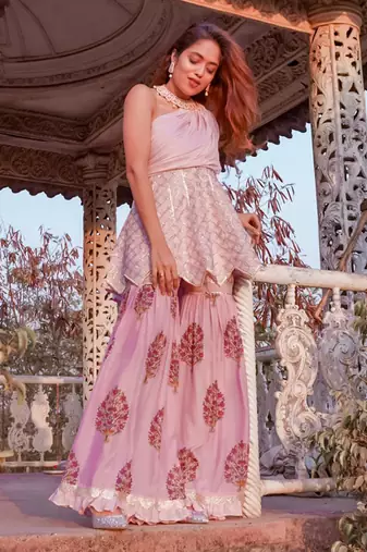 Pink Sharara Set