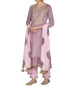 Pink Gold Jaal Kurta Set