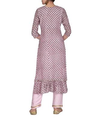 Pink Gold Jaal Kurta Set 3
