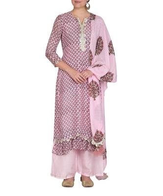 Purple Scallop Kurta Set 1