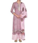 Purple Scallop Kurta Set