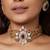 Biege Antique Polki Choker Necklace Set