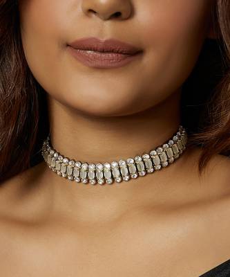 Antique Grey Choker Necklace 2