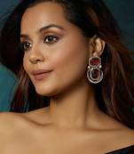 Antique Carved Red Earrings