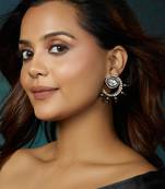 Classic Kundan Polki Grey Pearl Earrings