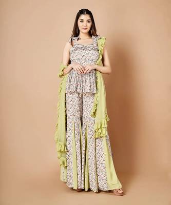 Sage Green Peplum Set 1